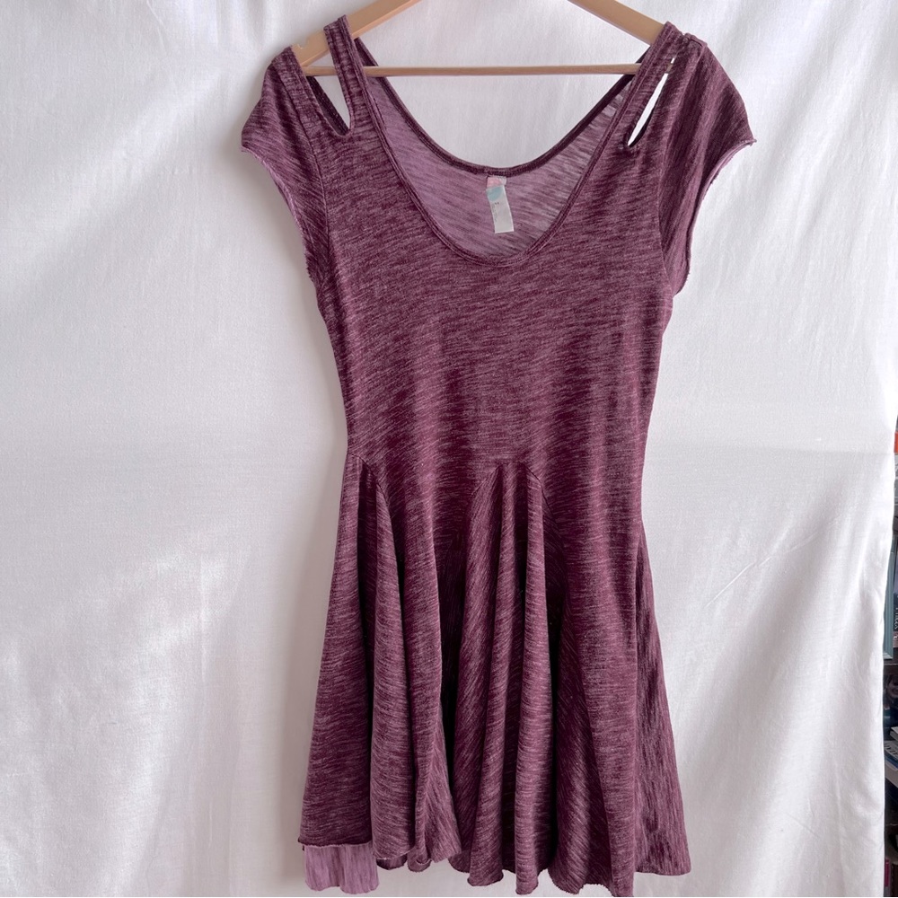 Free People Beach Burgundy Full Skirt Casual Dress.  Size S